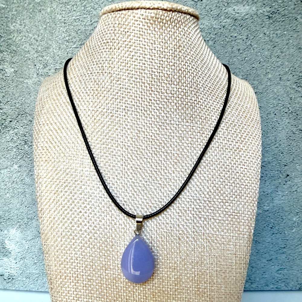 Lavender Teardrop Pendant Necklace for Women